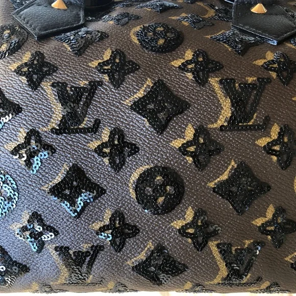 Louis Vuitton Black Sequin Monogram Speedy Eclipse - Picture 6 of 14
